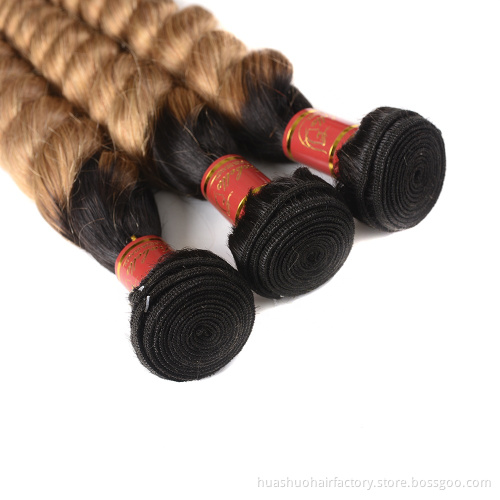 Wholesale Top Quality Machine Double Weft Thick Hair Weave T1B27 Burmese Double Loose Wave Hair Bundles For Black Woman